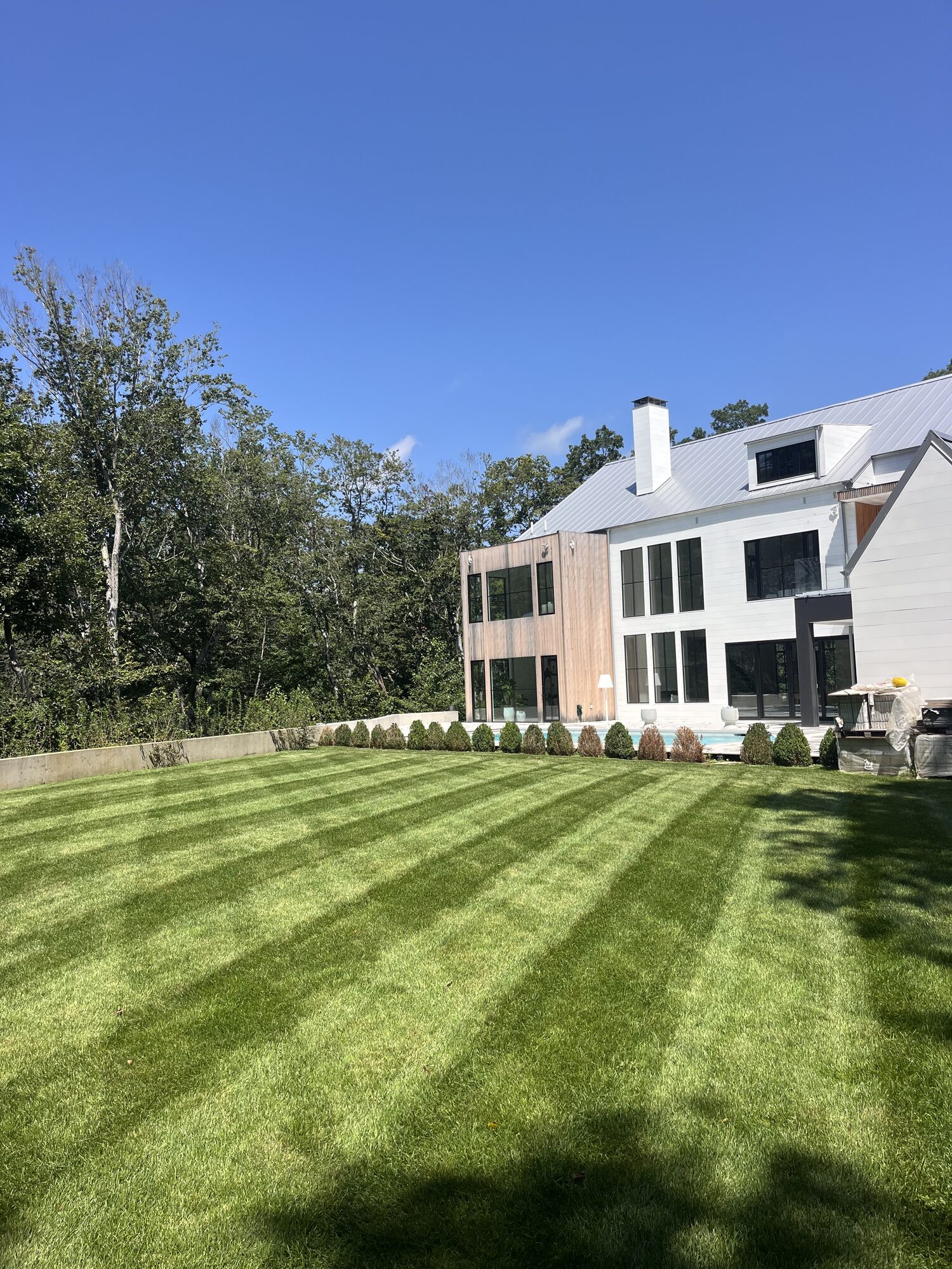 Freshly mowed and striped lawn