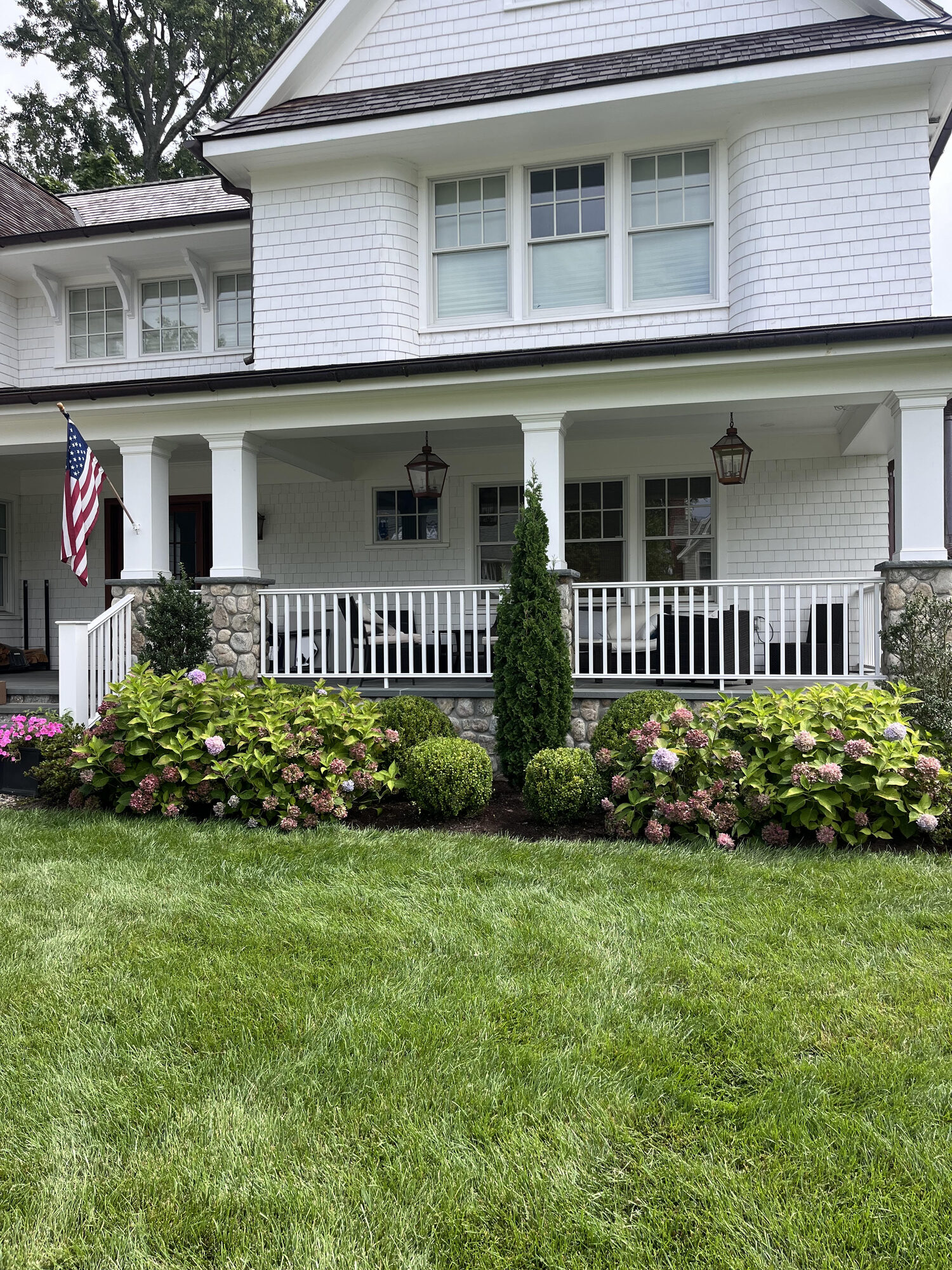 Layered perennial front bed planting